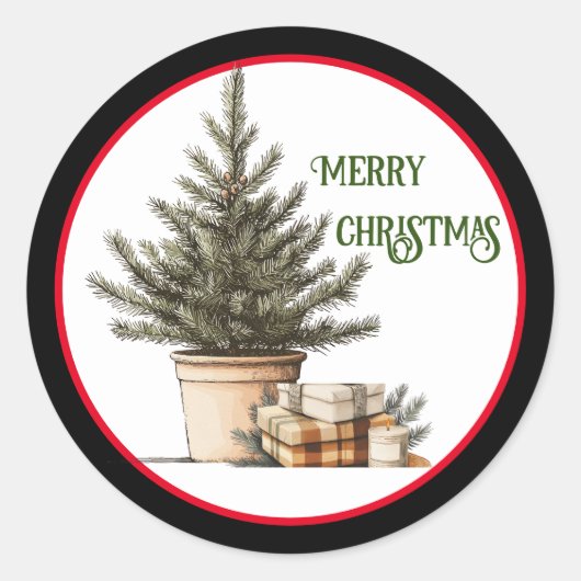 Kerstboom met cadeautjes Sticker (Voorkant)