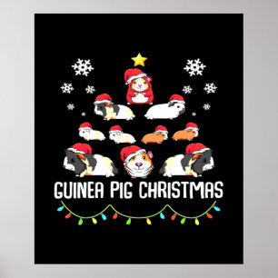 kerstboom met cavia's Funny Guinea Pig Lover Poster