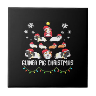 kerstboom met cavia's   Funny Guinea Pig Lover Tegeltje