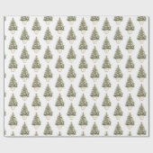 Kerstboom met Crème Ornament Cadeaupapier (Vlak)