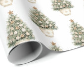 Kerstboom met Crème Ornament Cadeaupapier (Rol Hoek)