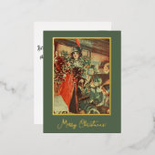  kerstboom met de groene kerstbomen folie feestdagen briefkaart (Voorkant / Achterkant)