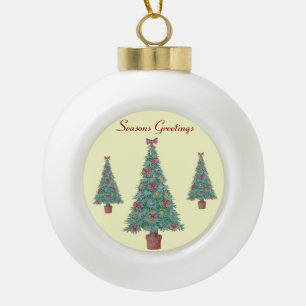 Kerstboom met de klokkenart. van decoratie rood