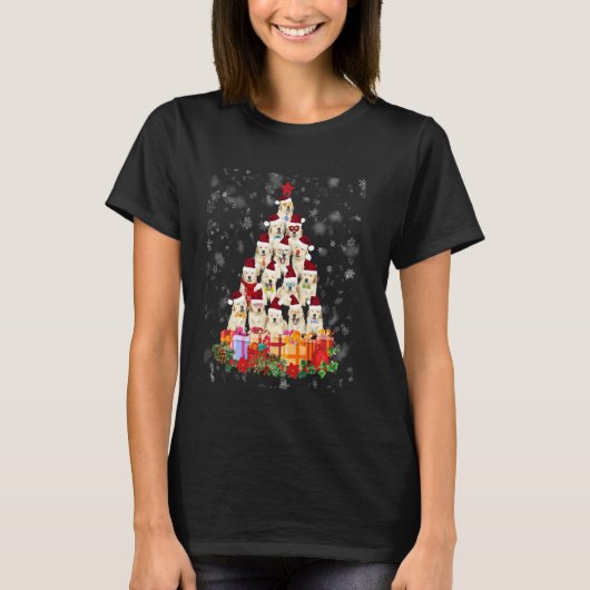 Kerstboom met de labrador Retriever Santa Hat Paja T-shirt (Voorkant)