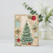 Kerstboom met decoraties feestdagenkaart (Staand voorkant)