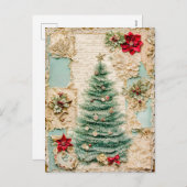 Kerstboom met decoraties feestdagenkaart (Voorkant / Achterkant)