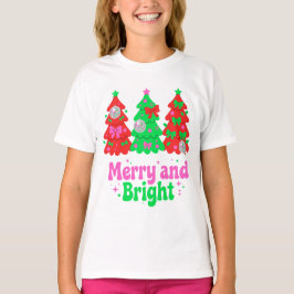 Kerstboom met Disco Bal en Strik Speld Merry and B T-shirt