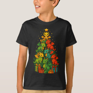 Kerstboom met Draak Fun Draak Kerstmis T-shirt