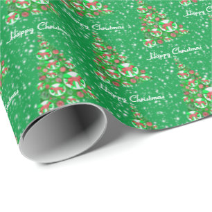 Kerstboom met Duitse herdershond, Holiday Groen Cadeaupapier