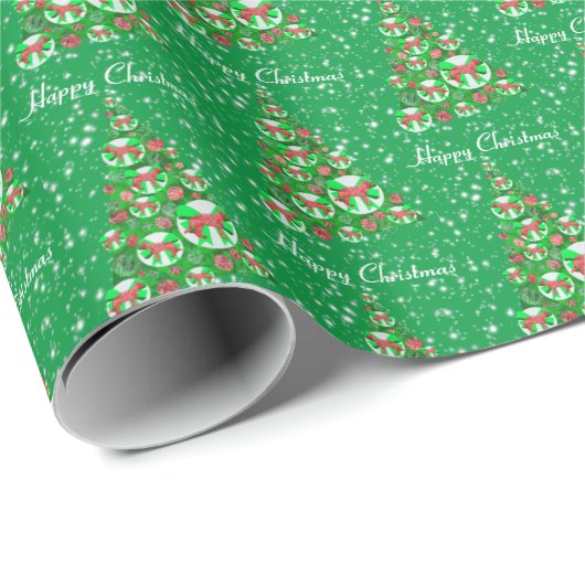 Kerstboom met Duitse herdershond, Holiday Groen Cadeaupapier (Rol Hoek)
