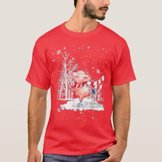kerstboom met een paardenvarken op sneeuwkermis t-shirt
