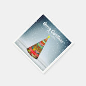 kerstboom met een snowfall servet (Hoek)