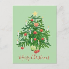 Kerstboom met een Ster & Hart Koekje Feestdagenkaart