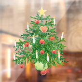 Kerstboom met een Ster & Hart Koekje Raamsticker (Vel 2)