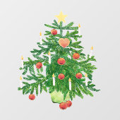 Kerstboom met een Ster & Hart Koekje Raamsticker (Vel)