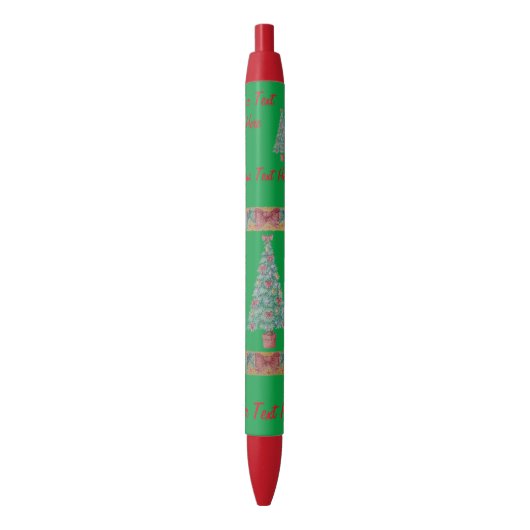 kerstboom met een versiering van rode bogen zwarte inkt pen (Voorkant Verticaal)