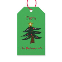 Kerstboom met eigen naam op groen