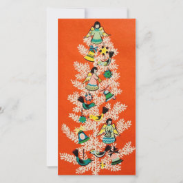 Kerstboom met engel uit vroeger tijden feestdagenkaart