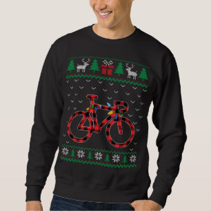 Kerstboom met fietsende kerstboom verlicht decorat trui