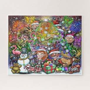 kerstboom met garneringen legpuzzel