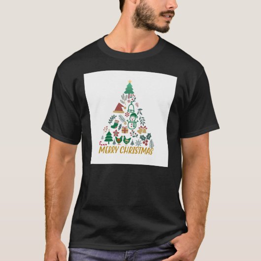 kerstboom met gele ster t-shirt (Voorkant)