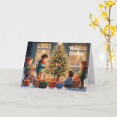 Kerstboom met geschenken en kindervreugde kaart (Gele Bloem)