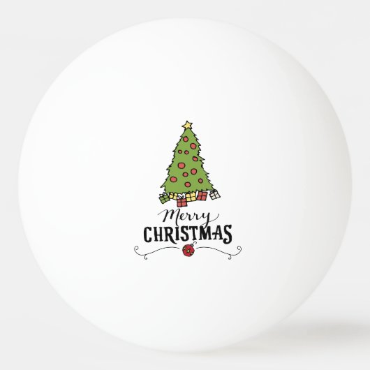 Kerstboom met Giften Decoratie Pingpongbal (Voorkant)