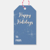 Kerstboom met glinsterend groen lint cadeaulabel (Achterkant)