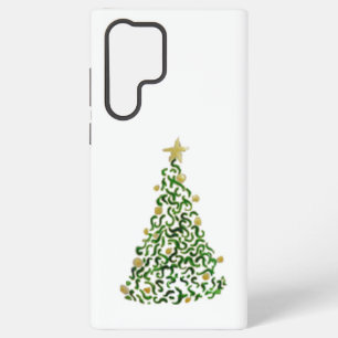 Kerstboom met gouden ballen en ster samsung galaxy hoesje