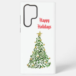 Kerstboom met gouden ballen en ster samsung galaxy hoesje