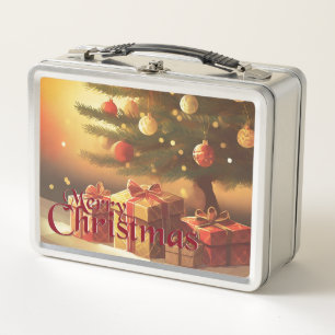 Kerstboom met gouden cadeaus