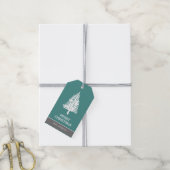 Kerstboom met groene en witte pijnboom cadeaulabel (Met Touw)
