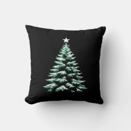 Kerstboom met groene pepermuntstrepen in distresse kussen