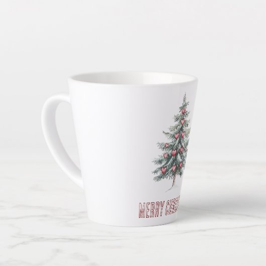 Kerstboom met hart latte mok (Linkerhoek)