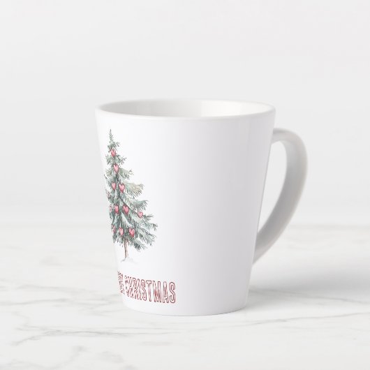 Kerstboom met hart latte mok (Rechterhoek)