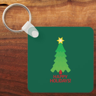 Kerstboom met heldere ster sleutelhanger