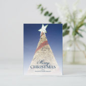 Kerstboom met heldere ster topper feestdagenkaart (Staand voorkant)