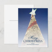 Kerstboom met heldere ster topper feestdagenkaart (Voorkant / Achterkant)