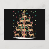 Kerstboom met herten Funny Kerst Cute Rendier  Feestdagenkaart (Voorkant)