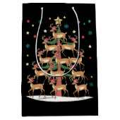 Kerstboom met herten Funny Kerst Cute Rendier  Medium Cadeauzakje (Voorkant)