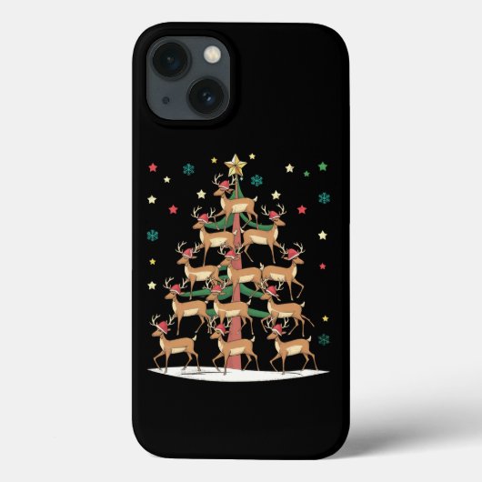 Kerstboom met herten Funny Kerstvakantie Schattig Case-Mate iPhone Case (Achterkant)