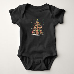 Kerstboom met herten Funny Kerstvakantie Schattig Romper