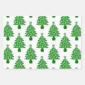 Kerstboom met hondenpootafdrukken inpakpapier vel (Voorkant)