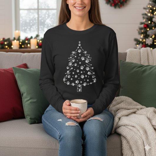 Kerstboom met hondenpoten | Hondenliefhebber T-shirt
