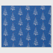 Kerstboom met honkbal en rode sokken cadeaupapier (Vlak)