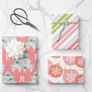 Kerstboom met Initiaal Inpakpapier Vel