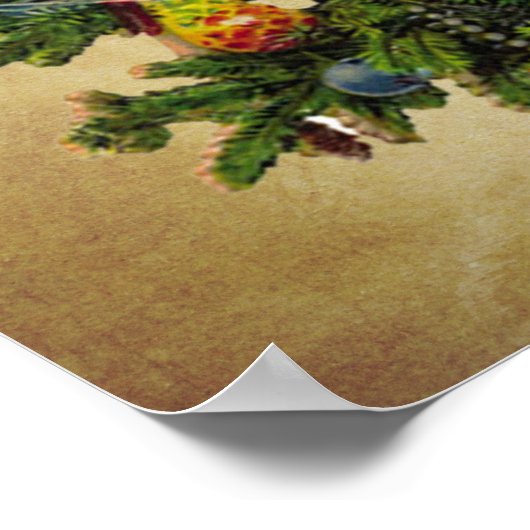 kerstboom met jaartal poster (Hoek)