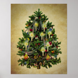 kerstboom met jaartal poster