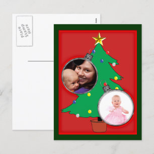 kerstboom met je foto's feestdagenkaart