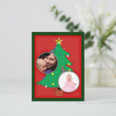 kerstboom met je foto's feestdagenkaart (Staand voorkant)